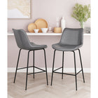 Zuo - Byron Tabouret de comptoir - Gris-Dimensions: 22,2 po L x 20,1 po L x 38,6 po H