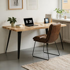Chaises de salle de réunion rembourrées Homy Casa - - Lot de 2, simili-cuir suédé brun vieilli-Dossier ergonomique : Réduit la tension au dos lors de longues séances.