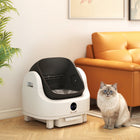 PawHut - Bac à litière autonettoyant à dessus ouvert pour chat - blanc-Équipé de 4 capteurs de poids et de 2 capteurs infrarouges pour assurer la sécurité de l’animal 