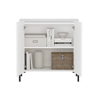 Manhattan Comfort - Buffet d’appoint moderne Abbey 31,5 po - Blanc-Garantie limitée du fabricant de 30 jours