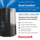 Honeywell - Humidificateur à vapeur froide + vapeur tiède Double Confort-Buse à vapeur qui permet d’orienter la sortie de vapeur dans deux directions