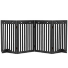 PawHut - Barrière pour animaux extra large autoportante 80 po avec pieds de support - noir-Le cadre en panneau MDF est robuste et adapté aux animaux de compagnie 
