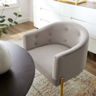 Modway - Savour Touffe Performance Velvet Chaises d’accent Ensemble de 2 - Gris clair-Pieds en acier inoxydable doré