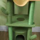 PawHut - arbre à chat du sol au plafond 89 po-100 po avec poteaux à griffer - vert-Base stable et kit anti-basculement pour éviter les accidents 
