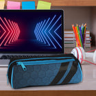 Fashion Stationery - Étui à crayons sporty 2 à fermeture éclair - Bleu/Noir-Matériau du corps : Polyester