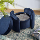 Modway - Nebula Velours Performance Rembourré Ottoman - Bleu Minuit-Rembourrage en mousse dense