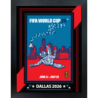 Dallas 2026 FIFA World Cup - Photoglass encadre - 20" x 26"-Affiche officielle de ville hote FIFA Coupe du Monde 2026