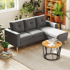 HOMCOM - Canapé sectionnel avec méridienne interchangeable pour chambre - gris foncé-Design compact et assise spacieuse pour les petits espaces 