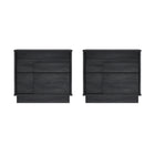 Manhattan Comfort - Ensemble de 2 tables de chevet modernes Horizon 55 cm - gris charbon-Table de nuit moderne pour chambre et salon lot de 2