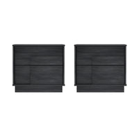Manhattan Comfort - Ensemble de 2 tables de chevet modernes Horizon 55 cm - gris charbon-Table de nuit moderne pour chambre et salon lot de 2