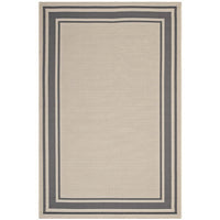 Modway - Rim Bordure solide intérieure et extérieure Tapis de comédie 8 pi l x 10 pi L - Gris et beige-Tapis à bordure unie pour zone limite