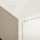 HOMCOM - Coiffeuse avec miroir rond - 31,5 po L x 15,7 po l x 52 po H - blanc-Assemblage requis 