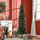 HOMCOM - Sapin de Noël artificiel 6' décoré de neige - intérieur - vert-Les 570 branches en plastique réalistes donnent un aspect plein et luxuriant à l'arbre 