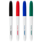 Staples - Marqueurs à effacement sec − Pointe fine − Couleurs variées − Paquet de 4-L'encre à effacement sec s'efface facilement avec un chiffon humide ou une gomme pour tableau blanc