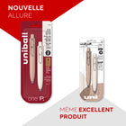 Uniball - Stylos à gel rétractables de poche Uni One P - 0.5 mm - Encre noire - Café & Yaourt - Paquet de 2-9