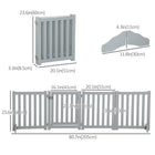 PawHut - Barrière pour chien pliable à 4 panneaux avec porte - gris-Panneaux flexibles pouvant être disposés de différentes manières 