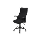 Monarch Specialties - 7248 Chaise De Bureau Multi-Position- Noir/Tissu Noir/-Chaise de bureau exécutif à dossier haut avec accoudoirs fixes en noir et un tissu polyester en noir