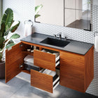 Modway - Scenic Fixation murale de 48" Vanette de salle de bain - Cerise noire-Calleton de montage compatible avec les cloisons sèches
