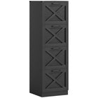 HOMCOM classeur 4 tiroirs pour dossiers lettre/A4 - noir-Présente un style ferme avec des panneaux en X, rehaussant la décoration de votre bureau à domicile 

