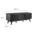 Modway - Iterate 59 po Meuble TV, Fusain-Construction en panneaux de particules