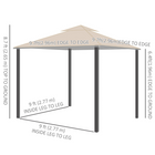 Outsunny - Tonnelle de patio extérieure 10 pi l x 10 pi L avec parois latérales - kaki-Structure en aluminium et acier avec revêtement en poudre, résistante à la rouille, solide et robuste