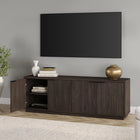 Hudson&Canal - Meuble TV Mansfield pour téléviseurs jusqu'à 78" - Alder Brown-Dimensions du produit : 15,5" L x 70" l x 24" H