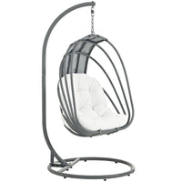 Modway - Whisk Terrasse extérieure Chaise à balançoire sans support - Blanc-Chaîne suspendue en acier ajustable de 78,5"