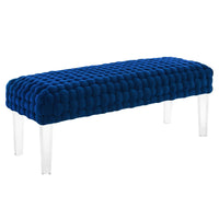 Modway - Prologue Tissé Performance Velvet Ottoman - Marine-Ottoman en velours