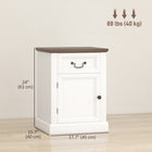 HOMCOM - Table d’appoint - blanc - lot de 2-Construit avec des panneaux de particules robustes et du MDF, supportant jusqu’à 88 lb (40 kg) pour plus de stabilité 