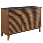 Modway - Render 48" Meuble de salle de bain à double lavabo - Noir noyer-Matchs non inclus
