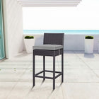 Modway - Convene Terrasse extérieure Tissu Tabouret de bar - Gris espresso-Cadre en aluminium revêtu de poudre