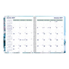 Blueline - 2027 agenda mensuel 16 mois avec reliure à double spirale – 9 1/4 po x 7 1/4 po – fleurs de cerisier – bilingue-Un mois par page double avec un bloc par jour