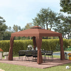 Outsunny - Toit de rechange pour gazebo 10 pi L x 10 pi l, seulement le dessus, café-Le toit à deux niveaux est plus esthétique et facilite la circulation de l'air ainsi que les conditions venteuses