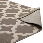 Modway - Cerelia Treillis marocains intérieurs et extérieurs Tapis de comédie 8 pi l x 10 pi L - Beige clair et beige foncé-Haute densité / Tissé à la machine