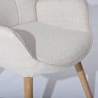 Homy Casa - Chaises d'accueil pour bureau - Tissu beige-Pieds en bois massif avec patins antidérapants pour plus de stabilité et de sécurité.
