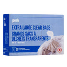 Perk - Sacs transparents extra larges - 31 po x 40 po - Paquet de 20-Transparent