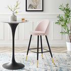 Modway - Cordial Performance Velvet Tabourets de bar - Rose - Ensemble de 2-Tissu résistant aux taches