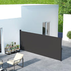 Outsunny - auvent latéral rétractable - 13 pi x 5 pi - noir-Store rétractable : vous pouvez dérouler ou rétracter le store en toute fluidité
