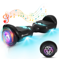 Gyrocopters - Hoverboard PRIME pour enfants - Vitesse de 15 km/h - 300 W - 6,5 pouces - Roues LED - Haut-parleur Bluetooth - Noir-Hoverboard tout-terrain certifié UL2272