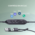 Casque compatible Teams double Yealink UH44 - Casque pour téléphone et ordinateur - Certifié Microsoft Teams  - Noir-Bande passante du haut-parleur:Mode musique : 20 Hz à 20 kHz, Mode conversation : 100 Hz - 20 kHz