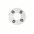 Eddie's -  Rond Les séparateurs de tailles - G - blanc avec impression noire - Paquet de 100-Plastique blanc avec du texte en noir