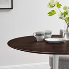 Modway - Lippa Rond de 36 po Bois Table à manger, Noyer cerisier blanc-Sièges 2