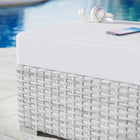 Modway - Convene Terrasse extérieure Ottoman - Gris clair/Blanc-Housses de coussins lavables à la machine