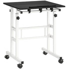 HOMCOM - Bureau mobile debout - 23,6 po L x 23,6 po l x 47,2 po H - noir-La hauteur s'ajuste de 27,8 po à 47,2 po, favorisant une posture de travail assis-debout plus saine