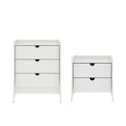 Manhattan Comfort - commode et table de chevet Coney style milieu du siècle moderne - blanc - ensemble de 2-Ensemble de commode et table de nuit 2 pièces style milieu du siècle moderne pour chambre