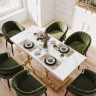HOMCOM - Table à manger 59 po pour cuisine et salle à manger - blanc-Les patins de pieds réglables maintiennent la table stable sur les sols irréguliers 