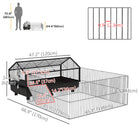 PawHut - Cage pour lapin, cochon d’Inde, furet avec enclos pliable et amovible - 47 po x 67 po x 24,5 po-Porte à loquet et toit ouvrant pour un accès facile à vous et à votre lapin 