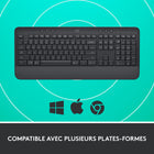 Logitech - Signature K650 Clavier sans fil Ergonomique Entier avec Repose-Poignets - Graphite-Meilleurs ensemble : améliorez productivité et flexibilité en combinant le clavier d'ordinateur K650 avec la souris M650 , personnalisez-les via le logiciel Logi Options+ (Windows 10 et macOS 10.15)