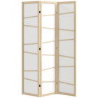 HOMCOM - Paravent autoportant 3 panneaux - bois naturel-Transformez votre espace de vie en toute simplicité avec notre séparateur de pièce pliant à trois panneaux 
