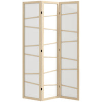 HOMCOM - Paravent autoportant 3 panneaux - bois naturel-Transformez votre espace de vie en toute simplicité avec notre séparateur de pièce pliant à trois panneaux 
